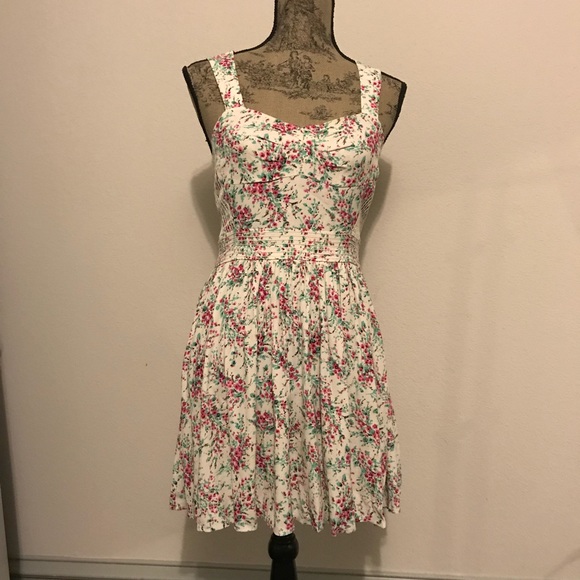 LC Lauren Conrad Ivory Floral Mini Dress 6 - Picture 2 of 5